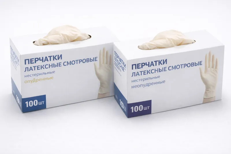 Перчатки латексные смотровые
